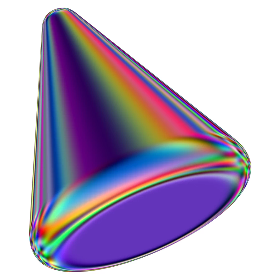 潮流酸性全息金属镭射机能彩虹3D立体几何图形png免抠图片素材【018】